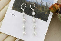 Sara Roses Flower Ivory Silver Pearl Ball Charm Gift Bracelet