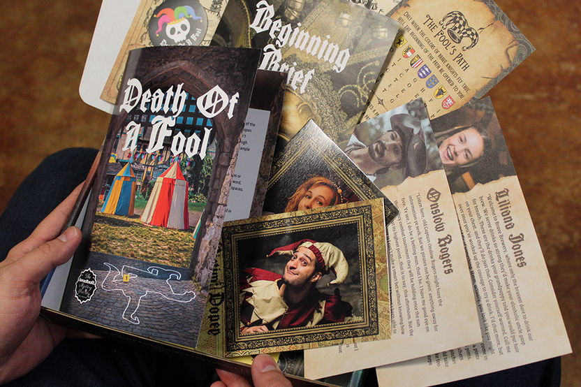 The Deadbolt Mystery Society Murder Mystery Game Subscription - Death of a Fool murder mystery contents