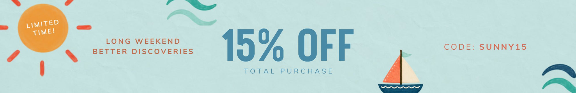 Memorial Day 'Unwind & Save' Flash Sale 15% off your first delivery with code SUNNY15.