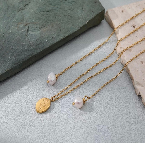 ROSE PEARL ♡  Pendant Natural Freshwater Pearl