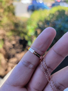 A Strange Loop Broadway Musical inspired engraved Necklace - Inner White Girl - Rose Gold Ring on Chain