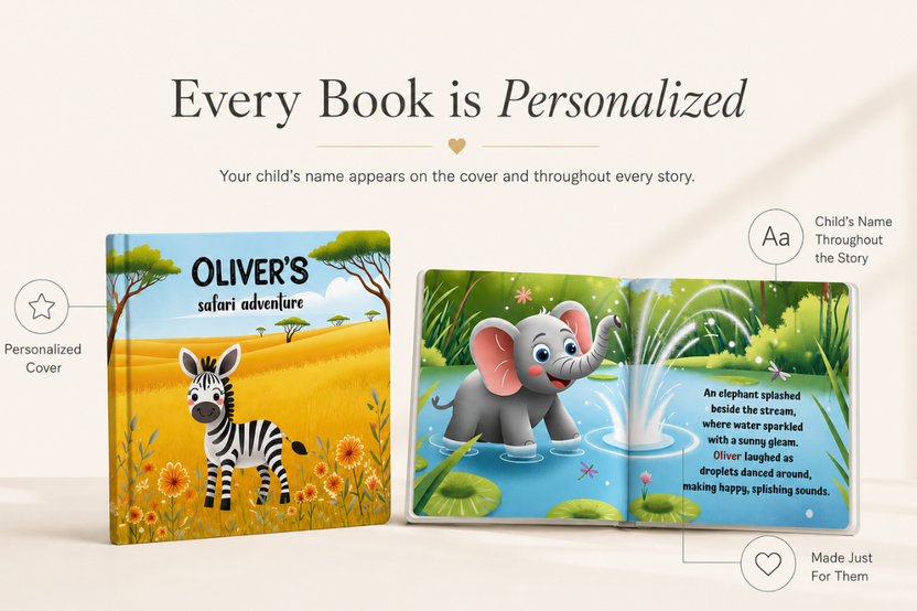 Personalized Children's Book Club | A New Story Every Month featuring your child's name and arrives as a beautifully personalized keepsake.