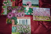 The entire collection of October's notecards- pretty pink florals