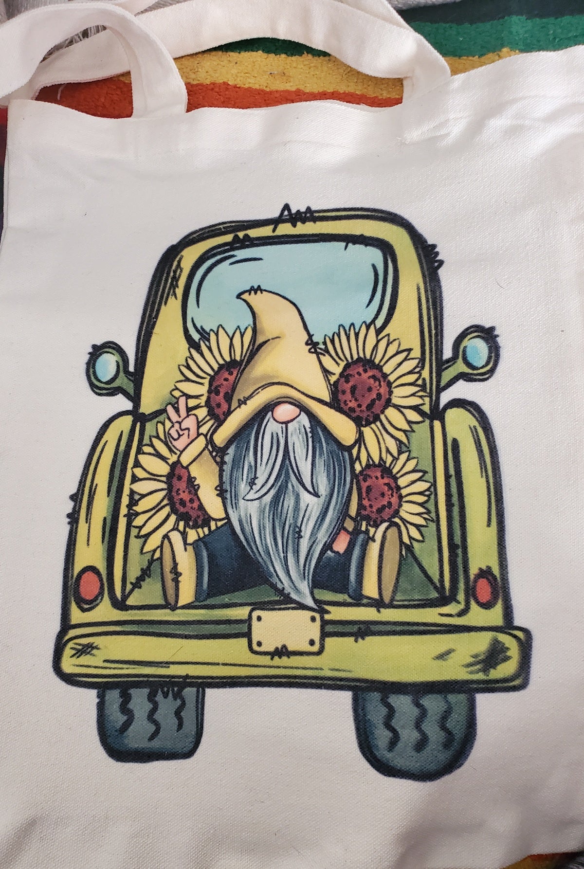 Sunflower Gnome Tote Bag