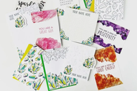 Featuring gemstone-inspired stationery and DIY-ready greeting cards, this collection let subscribers color, craft, and personalize their own