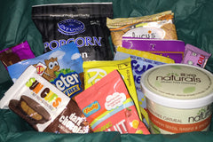 Sample box with Surf Sweets, Libre Naturals, Sun Cups and more
