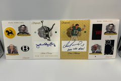 5x7 Cards featuring Dan Marino 1/1 Dual Gem Autograph, Car Emblems Relics,  Julius Ervins Dual Gem Autograph and Dual Luxury Patch Gem Card