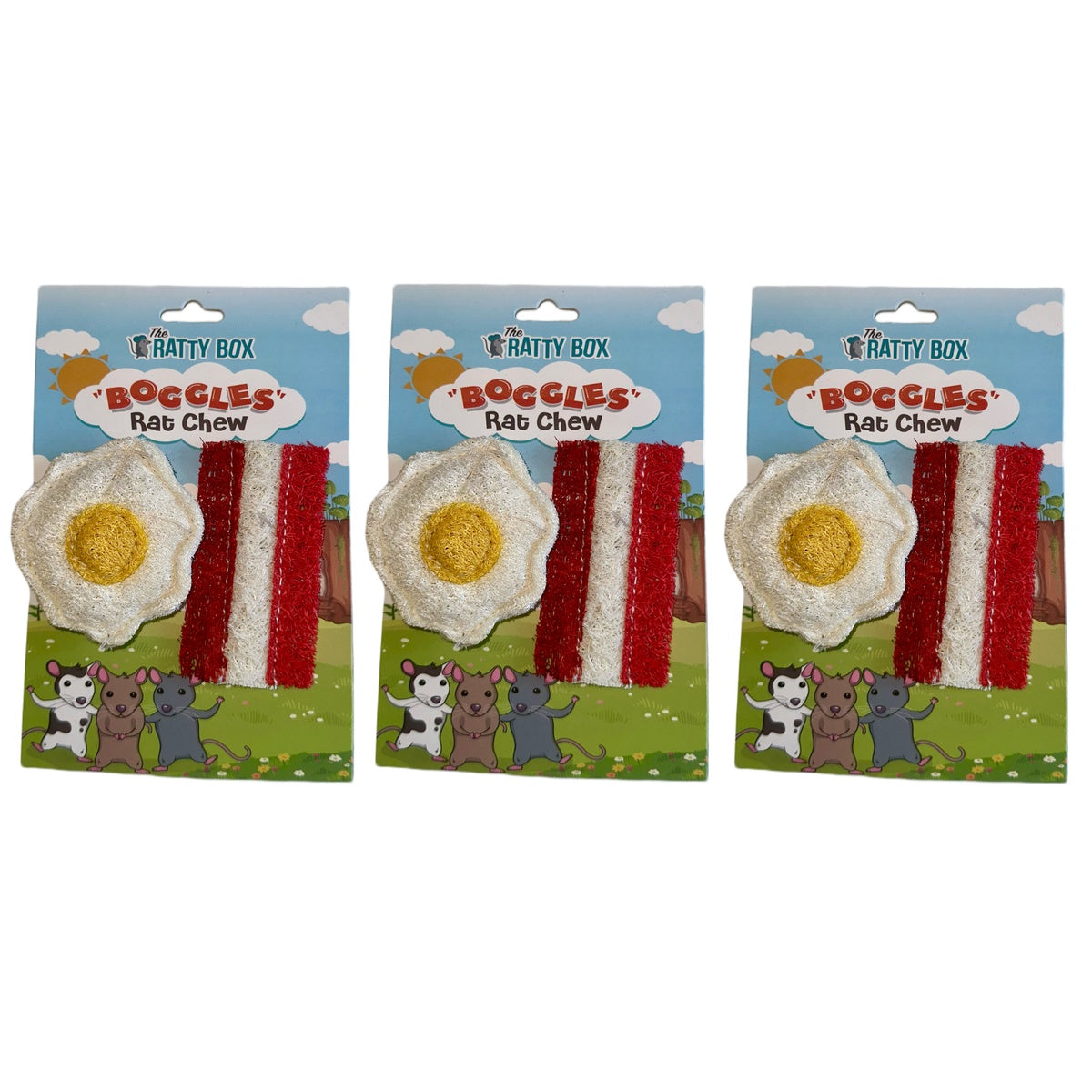 Eggs and Bacon Loofah Chew 3 Pack