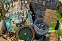 Premium- Sprayed edge edition of Daughter of The Merciful Deep, Rose and Blackcurrant Scented Candle , Hand Made Hobbit Door , Writing Set a