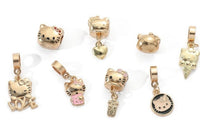 Vintage Kitty Charm Bracelet with Cupcake and Teapot / Cute and Collectible Jewelry