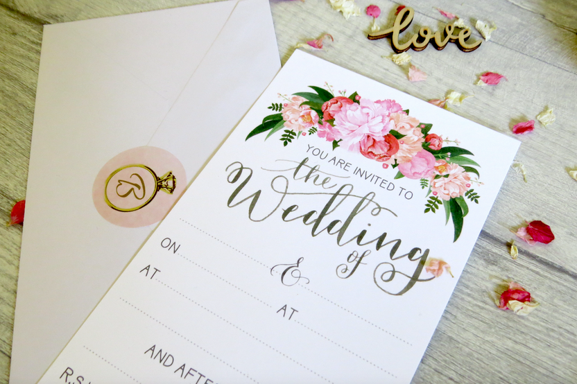 Hand Illustrated Floral Wedding Invitations