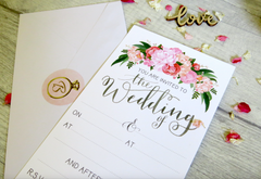 Hand Illustrated Floral Wedding Invitations