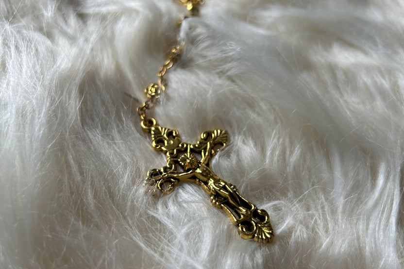 Gold Roses Rosary