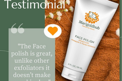 Customer Testimonial - Marigoldbub's skin polish exfoliates like none other, a deep clean without drying the skin