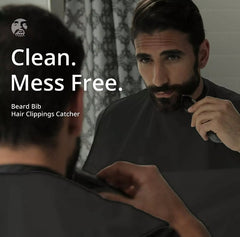 50% off Men Facial Hair Beard Trimmings Catcher Whiskers Bib Shaving Apron Cape Cloth Kit (2 suction cups included) | Father | Barber |