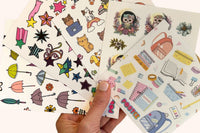 Postix quality sticker sticker sheets featuring a range of playful, cute and modern designs, made for sticker lovers worldwide