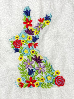 Easter Bunny Embroidered Towel