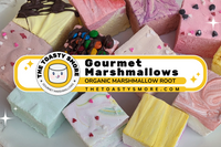 Handcrafted marshmallows made with clean‑label ingredients, organic marshmallow root, beef gelatin, and no corn syrup.