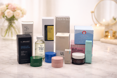 A curated selection of skincare essentials designed to hydrate, restore, and elevate your glow with a refined, radiant finish.