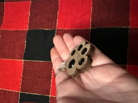 Paw Print Fidget Keychain- Walnut and Semi-Precious Jasper