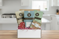 Brews for Rescues - Coffee & Tea Box
One 12oz bag of coffee
One bag loose leaf tea
One Large bag pet treats
One Dog Toy
Gift for Human