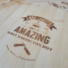 Sweeney Todd and Waitress Broadway Musical inspired Engraved Cutting Board and Charcuterie Board - Broadway Pie Fusion