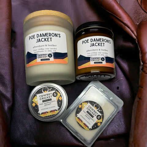 Poe Dameron's Jacket Soy Candles and Melts - Aftershave & Leather - Space Adventure Inspired