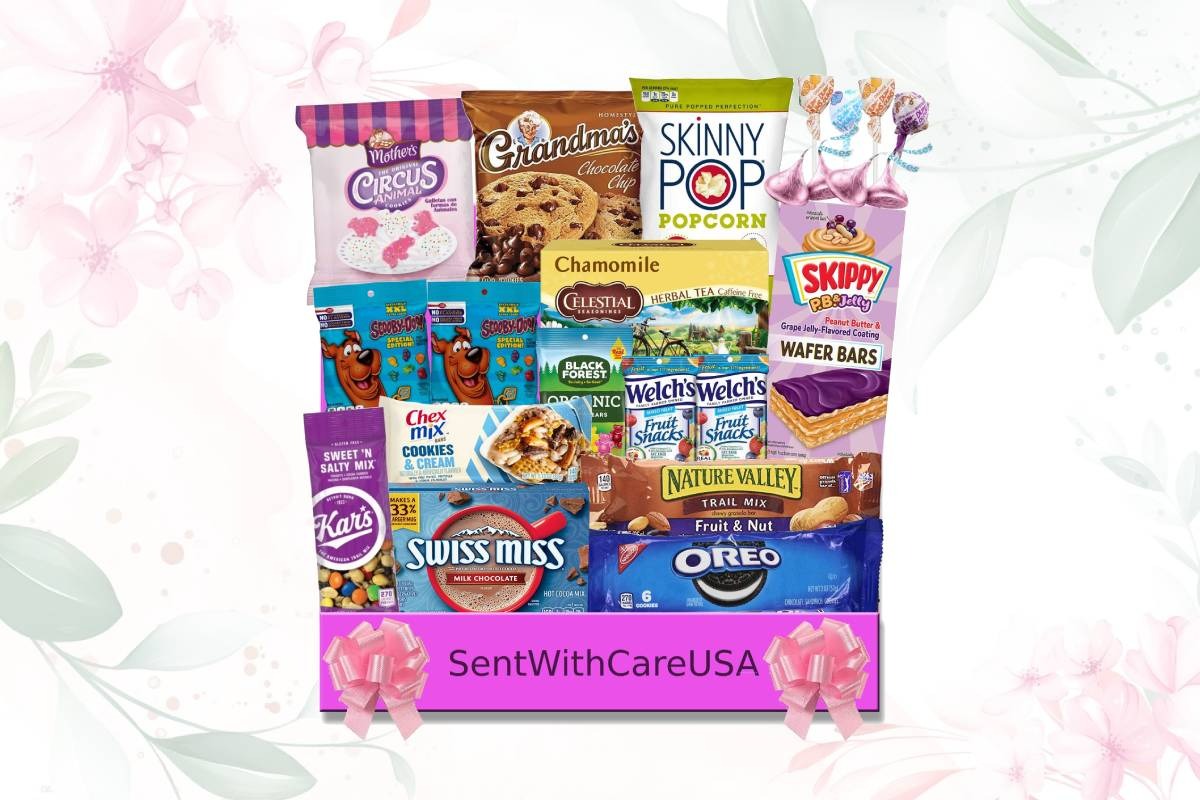 Mothers Day Gift Box for Mom - Spring Candy Care Package Spring Snacks & Cookies - Gifts for Mom Sunshine Box