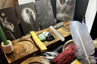 Example of a November 2024 Subscription Box. Every Box Comes with a Tarot Or Oracle deck Along with 5 Metaphysical Mystery Gifts