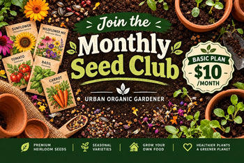 Join the Urban Organic Gardener's monthly heirloom seed club subscription box and get fresh heirloom seeds for your organic garden monthly!