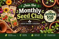 Join the Urban Organic Gardener's monthly heirloom seed club subscription box and get fresh heirloom seeds for your organic garden monthly!