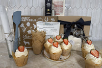 Crate 4: Showstopper Cupcakes - Featured recipe: Fresh Strawberry Cupcakes. Crate contains all tools shown here!