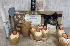 Crate 4: Showstopper Cupcakes - Featured recipe: Fresh Strawberry Cupcakes. Crate contains all tools shown here!