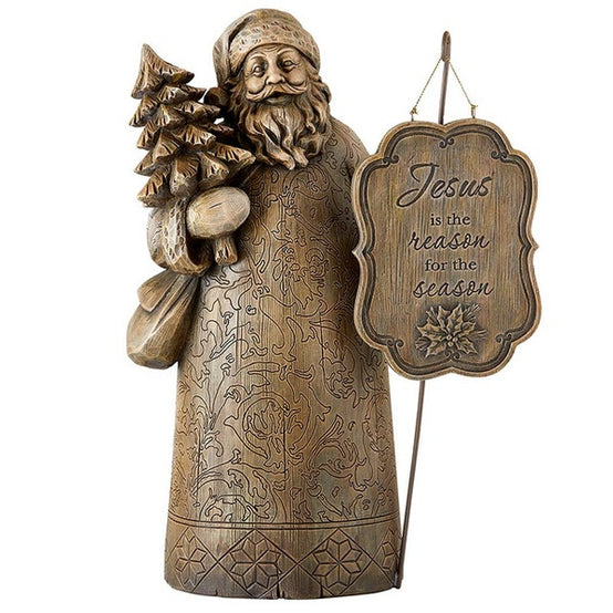 Saint Nick "Jesus is the Reason for the Season" Statue
