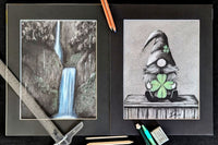 Our March 2026 Art Box, will include the drawings, The Waterfall and Lucky Lad.  Come and get dirty with us and create.