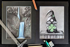 Our March 2026 Art Box, will include the drawings, The Waterfall and Lucky Lad.  Come and get dirty with us and create.