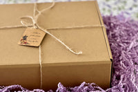  Packed with love, hope Purple Box is with thank-you note outside of the box. Thoughtfully created for caregivers.