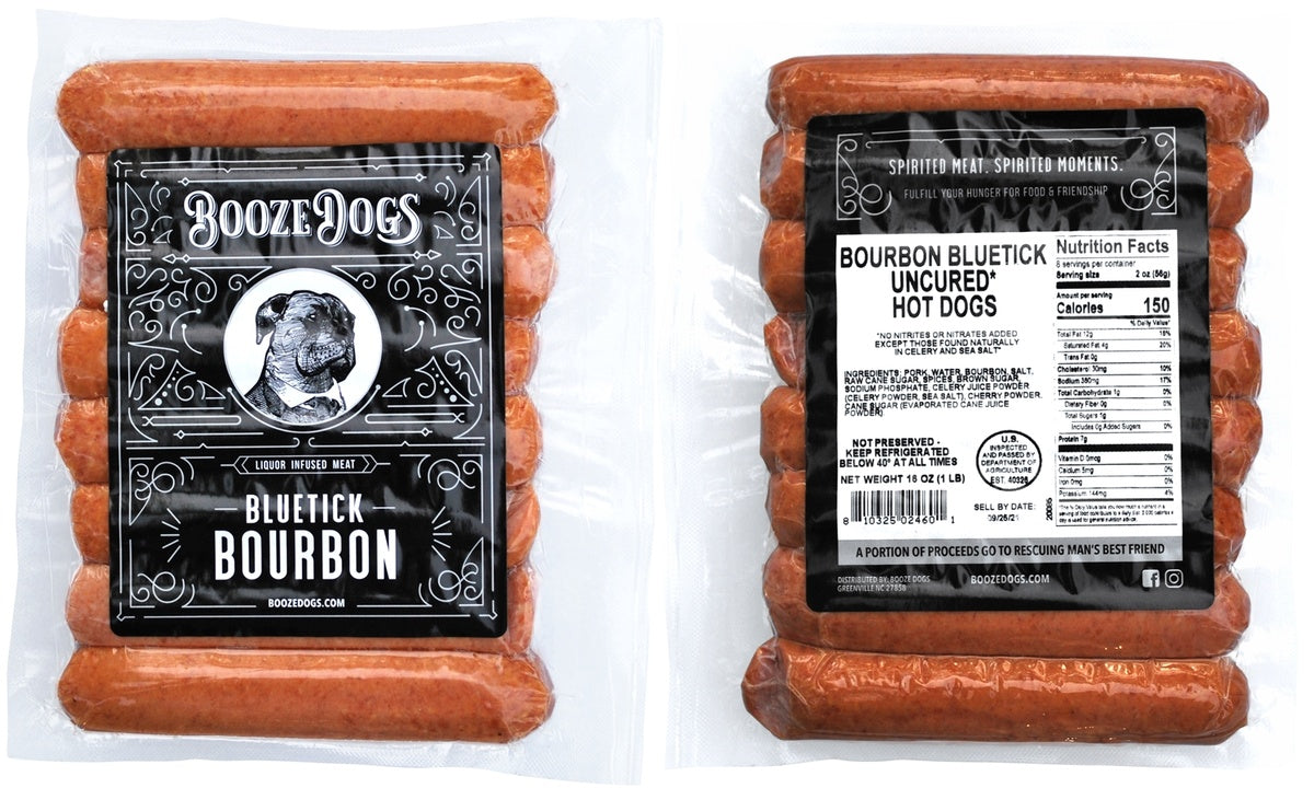 1lb. Bluetick Bourbon Hot Dogs