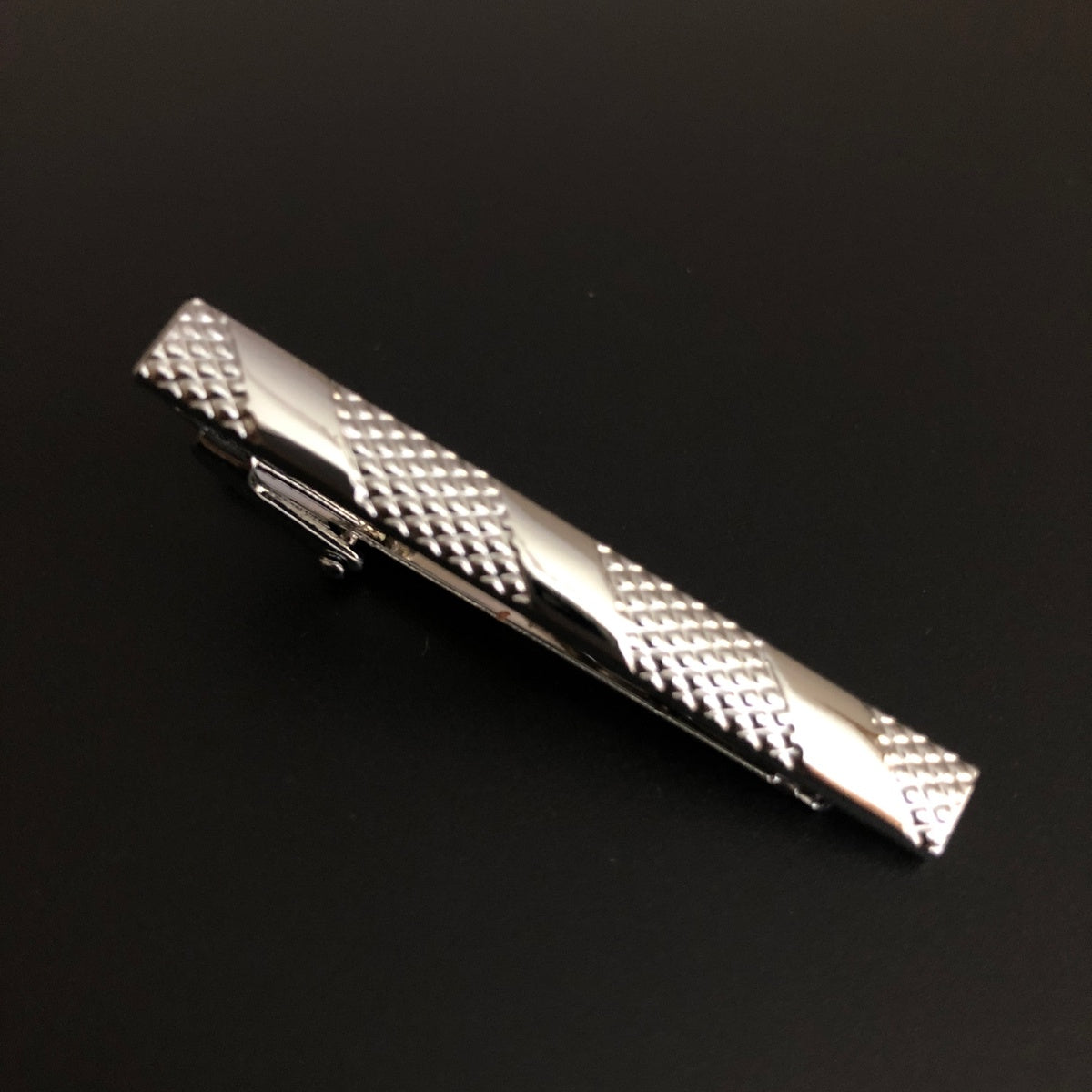2" Tie Bar - Striped Metal