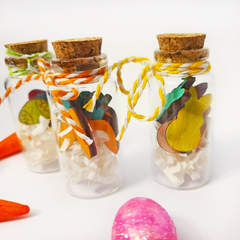 Easter Mini Bottles | Mini Trinket Jars | Holiday Tiered Tray Decor | Carrots | Bunny Peep | Easter Egg | Table Shelf Mantle Accent