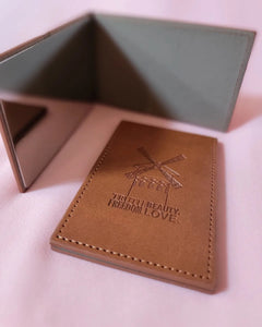 Moulin Rouge inspired leather pocket mirror