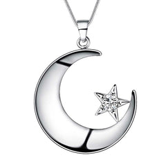 CRYSTAL MOON ♡ 925 Sterling Silver Necklace