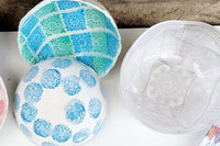 Stamped Air-Dry Clay Scalloped Bowls Art Kit - Perfect for Candies & Trinkets! - SKU DV1023