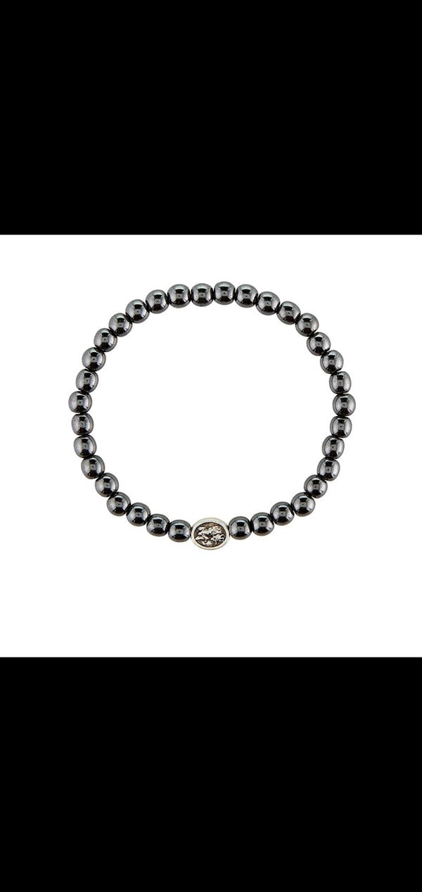 St Michael Hematite Rosary bracelet