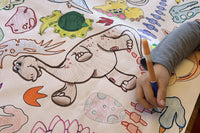 Seasonal kids coloring tablecloths; fun, themed designs delivered monthly for creative playtime all year long. Made in the USA