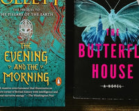 Two paperback books on a wood background that you might find in the Introverts Retreat rescue collection of books.