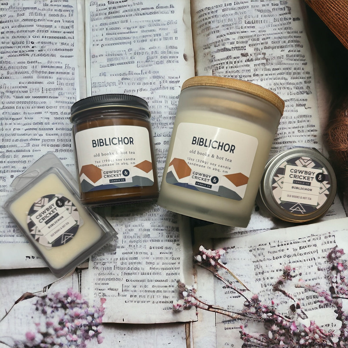 Biblichor Soy Candles and Melts - Old Books & Hot Tea - Book Lover Inspired