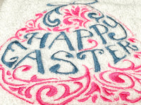 Happy Easter Embroidered Towel
