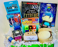 Crazy Aaron's putty, Scratch and Sketch Extreme book, Glow stars, popper blocks, Squishables, Squish Dumpling, Snowball Needoh, bubbler
