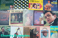 Sample of types of 1960-80s country box option.  These are just examples, not the exact records that you would receive.